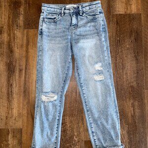 Lovervet Tummy Control High Rise Cuff Slim Straight Jeans 24 (0) EUC